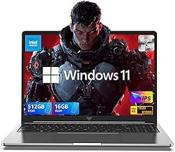 Laptop, 16GB DDR4 512GB SSD Laptop Computer, 15.6inch Windοws 11 Laptop with Ιntel 12th Quad-Core Processor(Up to 3.6GHz), 1920P FHD Display, WiFi 6, USB3.2, Type_C,Long Battery Life